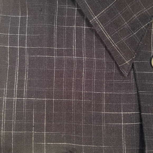Barry Bracken linen modern plaid shirt, NEW WITH TAGS - Picture 3 of 4